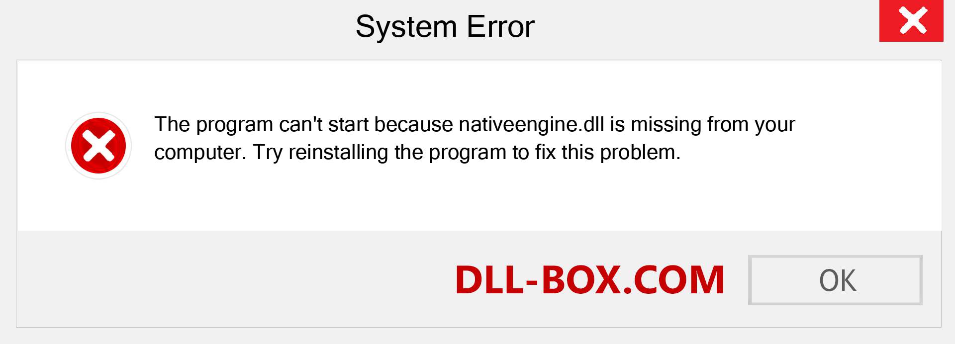  nativeengine.dll file is missing?. Download for Windows 7, 8, 10 - Fix  nativeengine dll Missing Error on Windows, photos, images